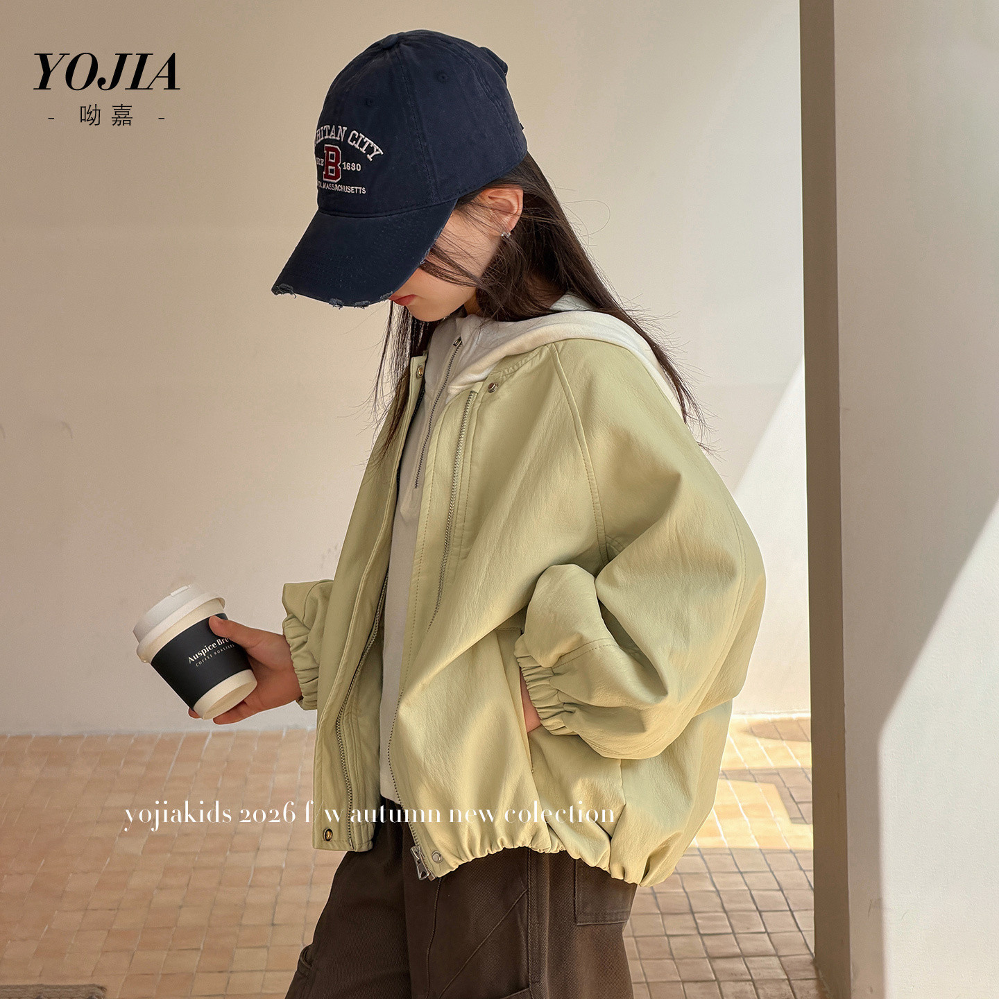 YOJIA女童皮衣外套秋季2026新款洋气韩版童装机车服夹克儿童秋装
