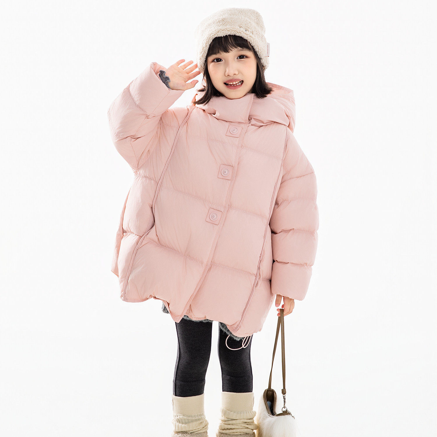 2025年冬季新款儿童羽绒服 韩系甜美90白鸭绒女童洋气保暖外套