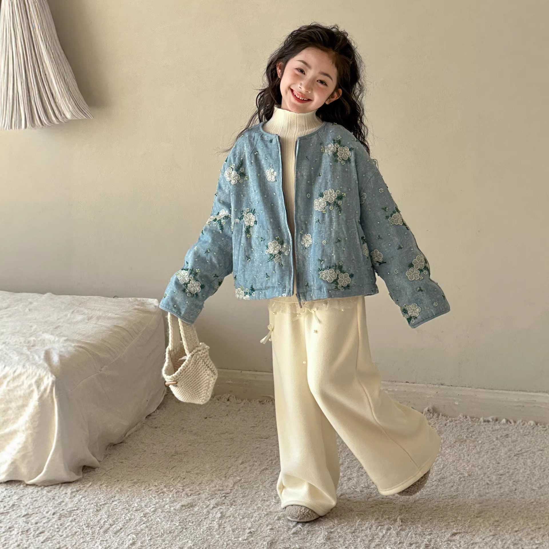 小红鱼女童棉衣2026冬装新款冬季加厚保暖衣服青少年儿童牛仔外套,童装/婴儿装/亲子装,儿童牛仔外套,淘宝优惠券,粉丝福利购,淘宝优惠卷