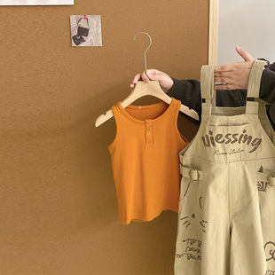 女童简约显瘦吊带背心开衫春秋季女孩卡通时尚百搭背带裤套装潮