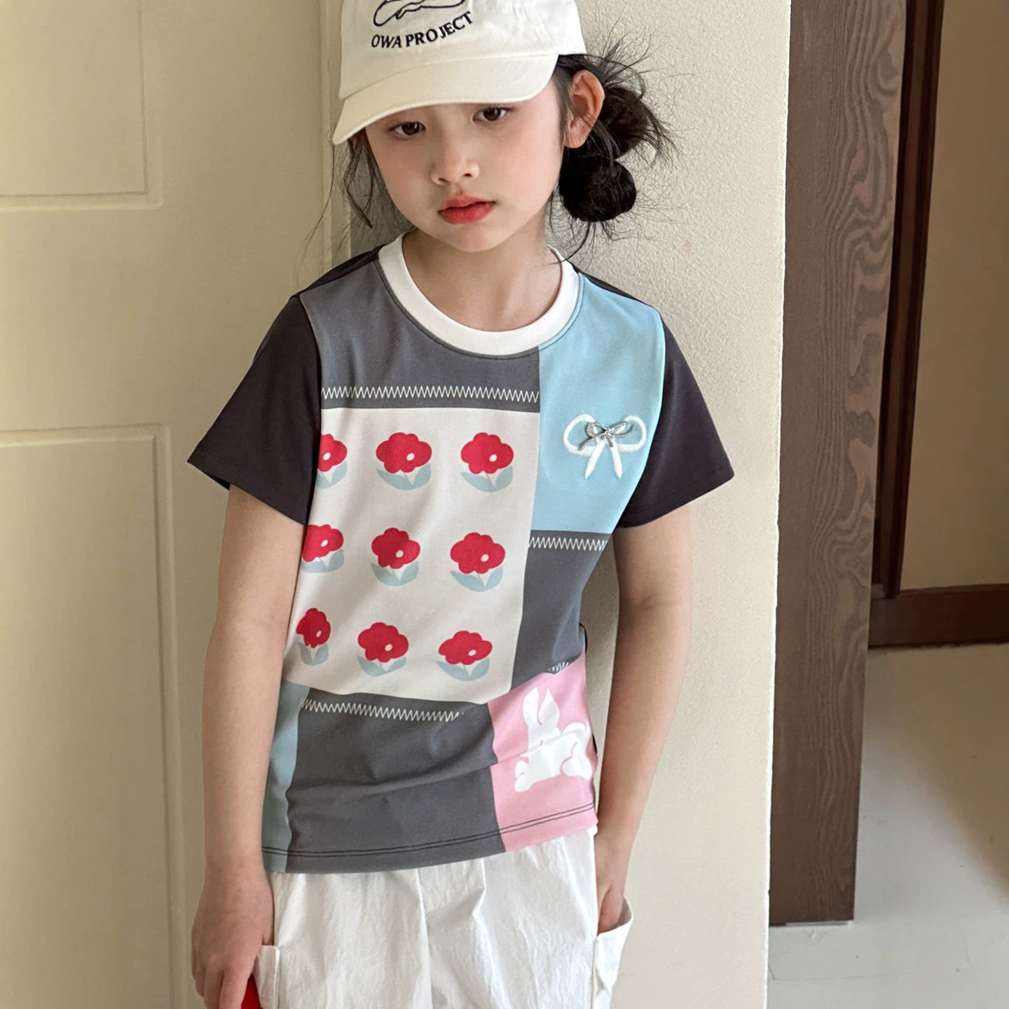 小红鱼女童短袖T恤夏装2026新款亲子装夏季宽松上衣韩国童装衣服