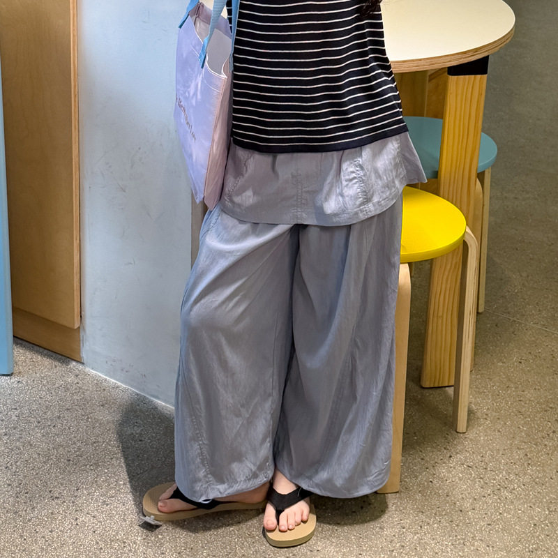 花与寻女童裙裤2026年夏季新款韩版假两件叠穿层次感裙裤盐系百