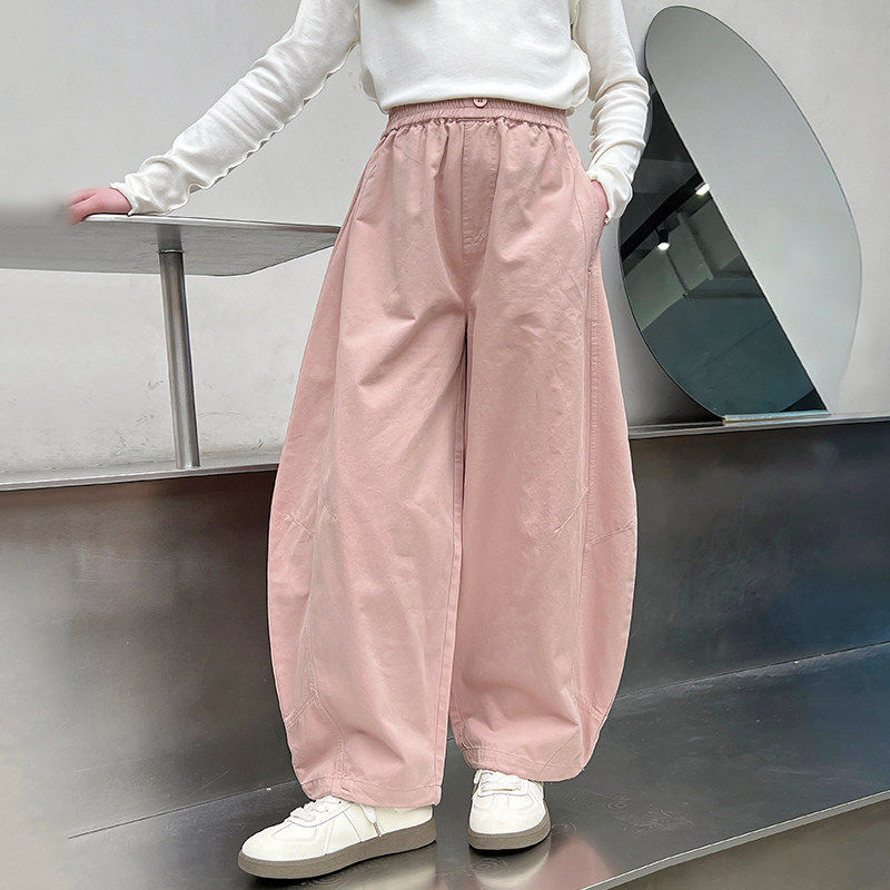 儿童宽松哈伦裤女童洋气工装长裤大童休闲裤子女孩2026春秋装新款