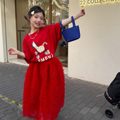 花与寻童装 卡通印花宽松洋气儿童百搭t 纯棉韩版 女童短袖 2026春款