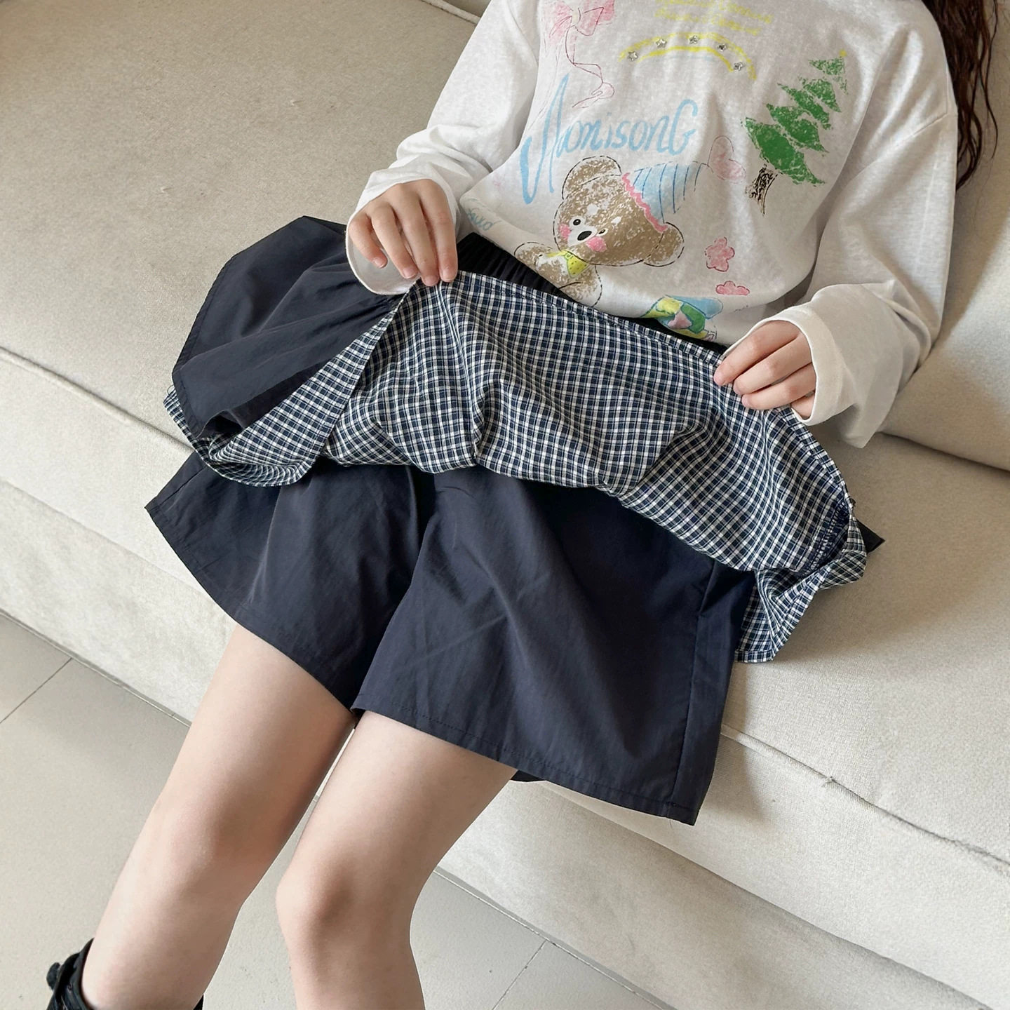 小红鱼女童花苞裙裤夏季2026新款韩国童装夏装短裤儿童亲子装裤子