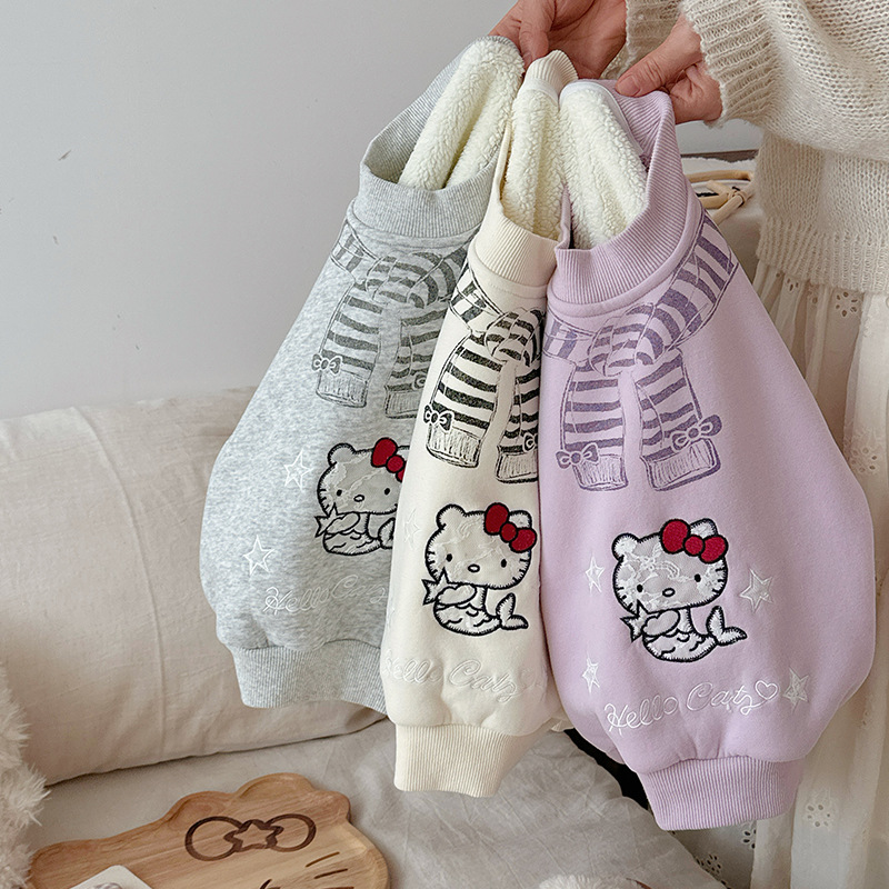 【双11狂欢季~满100减10全店包邮】女童冬款新款加绒卫衣保暖柔软