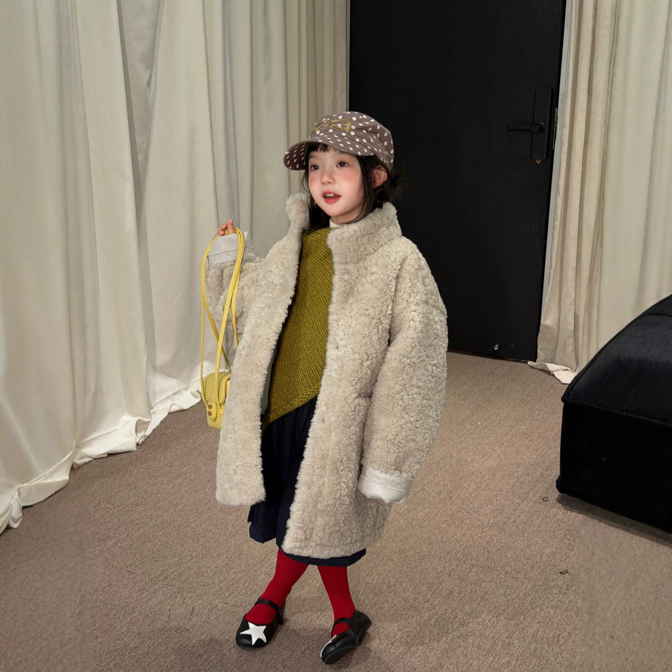 童大衣2026冬季女童韩版中长款皮毛一体儿童加厚保暖羊羔毛毛外套