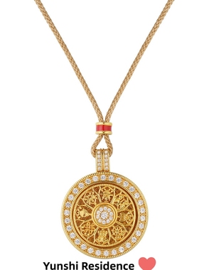 韵饰居~轻奢宫廷风镶钻 可转动八罗宝盘项链 高级感吊坠毛衣链