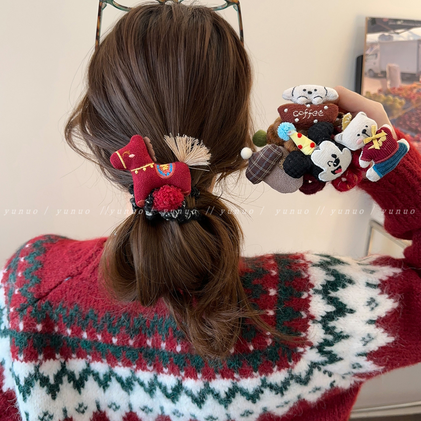 新年红色小马毛绒电话线发圈头绳女高弹力耐用扎头发绳不伤发皮筋,饰品/流行首饰/时尚饰品新,发饰,淘宝优惠券,粉丝福利购,淘宝优惠卷