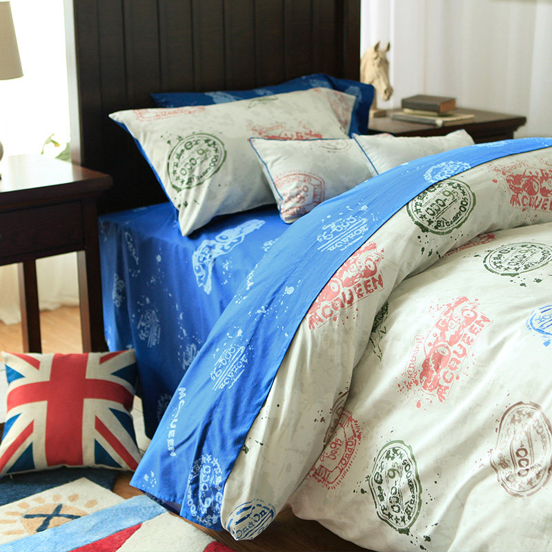 蓝铂家纺 急速街头 四件套 儿童床上用品全棉卡通床单1.2m包邮