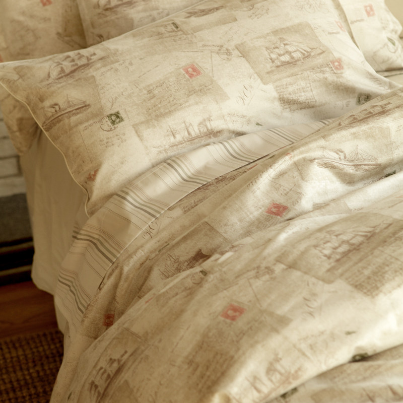 蓝铂 哥伦布远航  四件套 儿童床品全棉60s贡缎1.5m床单套件包邮