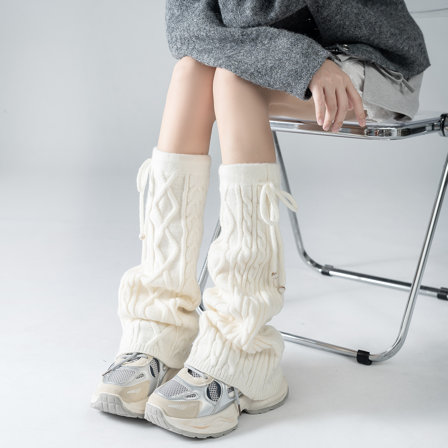 韩版显瘦微喇叭款羊毛堆堆袜套