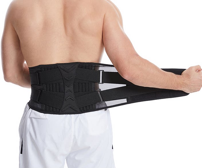 运动健身护腰带双重弹簧支撑加压可调节举重杠铃深蹲透气篮球护腰