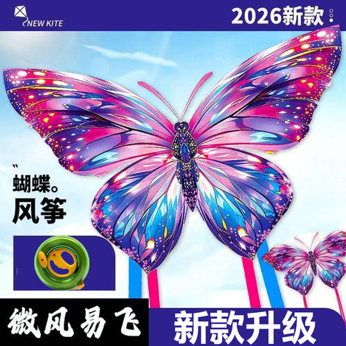 粉钻蝴蝶风筝2026新款儿童微风易飞儿童成人专用户外高档潍坊风筝