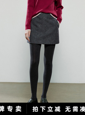「New! 新品尝鲜」初语TOYOUTH灰色羊毛毛呢半身裙外穿打底短裙秋