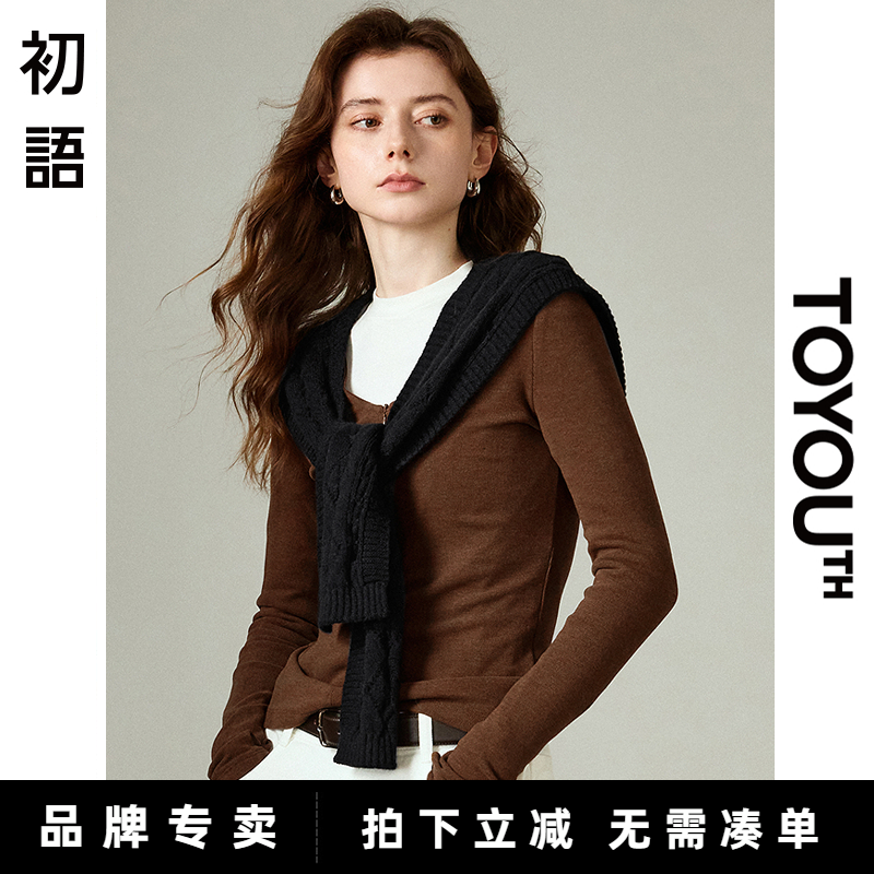「New! 新品尝鲜」初语TOYOUTH春秋搭肩小披肩外搭叠穿针织围巾