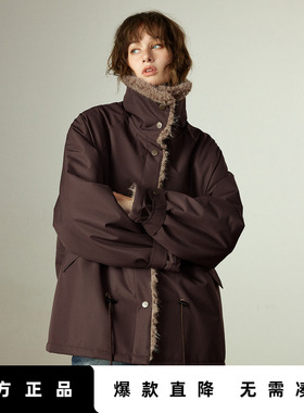 「Hot! 爆款直降」初语TOYOUTH慵懒感毛毛外套女仿羊绒甜酷夹克