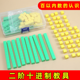 二阶十进制教具小学一年级下册数学教具学具小学生百以内数的认识