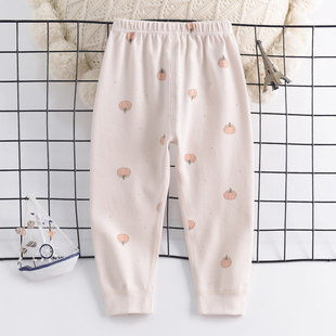 秋冬男童纯棉加厚打底秋裤婴乐岛女童宝宝舒绒棉无骨大码单裤10岁