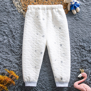冬季哈咪奇宝宝三层保暖裤男童纯棉加厚秋裤女童夹棉贴身打底裤子