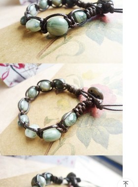 貔貅阁珠宝【生如夏花】天然绿发晶水晶原石手作蜡绳编织手链