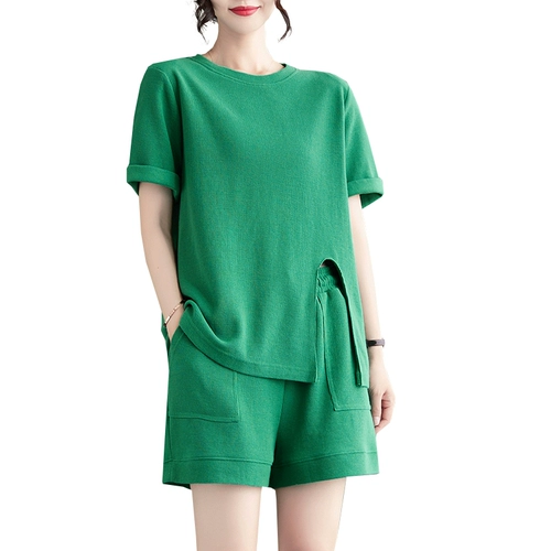 Спортивный костюм, летняя одежда, модный комплект, коллекция 2023, оверсайз, в западном стиле