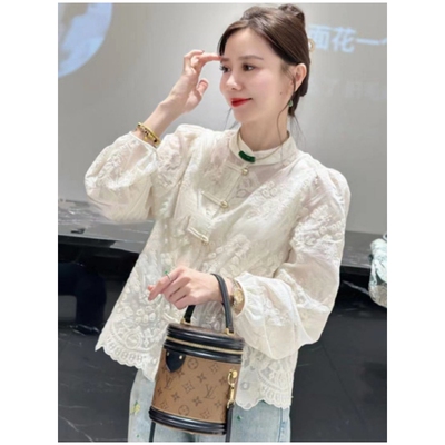 新中式国风衬衫女气质衬衣春装新款2026白色小衫流行爆款外套上衣