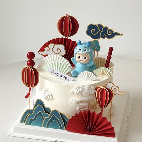 龙宝宝我1岁啦蛋糕装饰男孩女孩