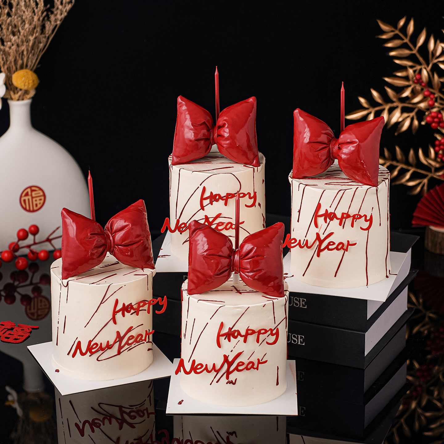 2026跨年新年蛋糕装饰皮质立体红色大蝴蝶结摆件元旦甜品装扮插件,节庆用品/礼品,节日装扮用品,淘宝优惠券,粉丝福利购,淘宝优惠卷