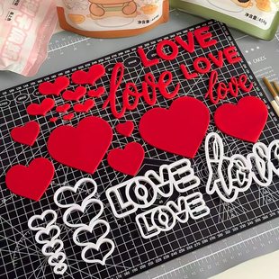 饰DIY模具 七夕情人节love大小爱心翻糖切模情侣告白表白蛋糕装