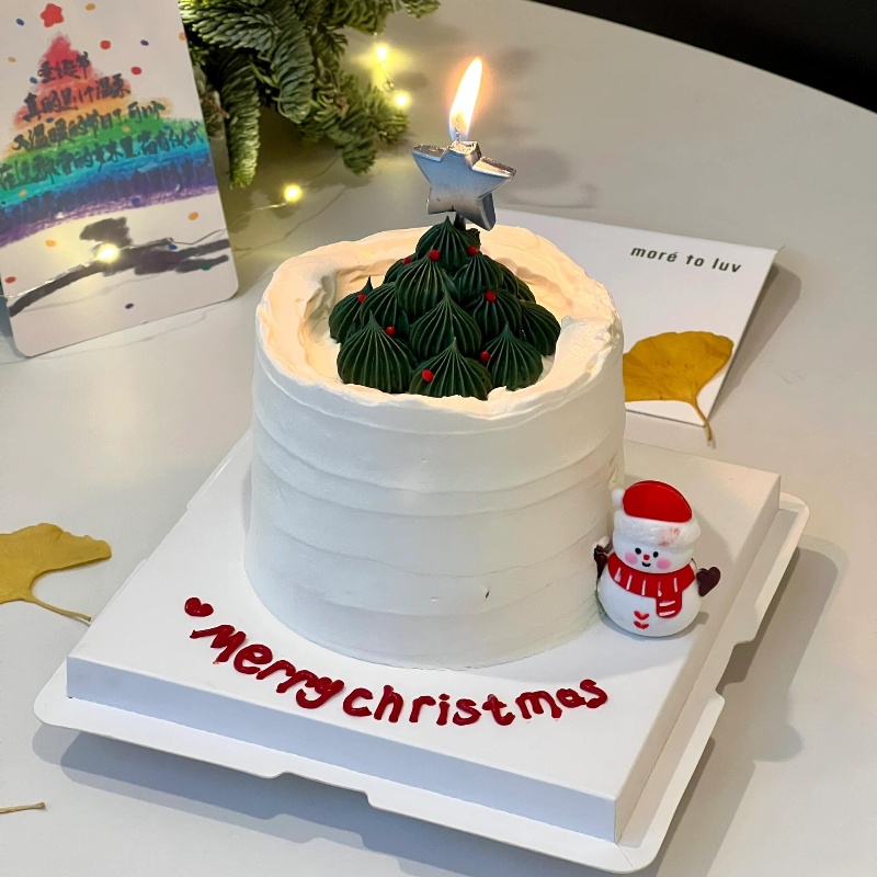 2024圣诞节雪人蛋糕装饰