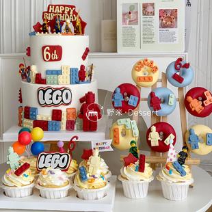 幻影忍者乐高积木玩具主题生日布置甜品台儿童派对装饰蛋糕插牌