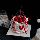 2026网红情人节爱心love亚克力蛋糕装 饰插件2.14情侣节日插牌摆件