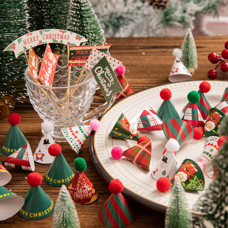 2026圣诞节快乐蛋糕装饰插牌