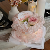 扮 饰38女神节快乐爱心卡片烘焙装 三八妇女节女王节包装 纸蛋糕装