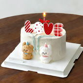 网红214情人节蛋糕装 饰可爱修狗亚克力LOVE插件情侣告白装 扮插牌