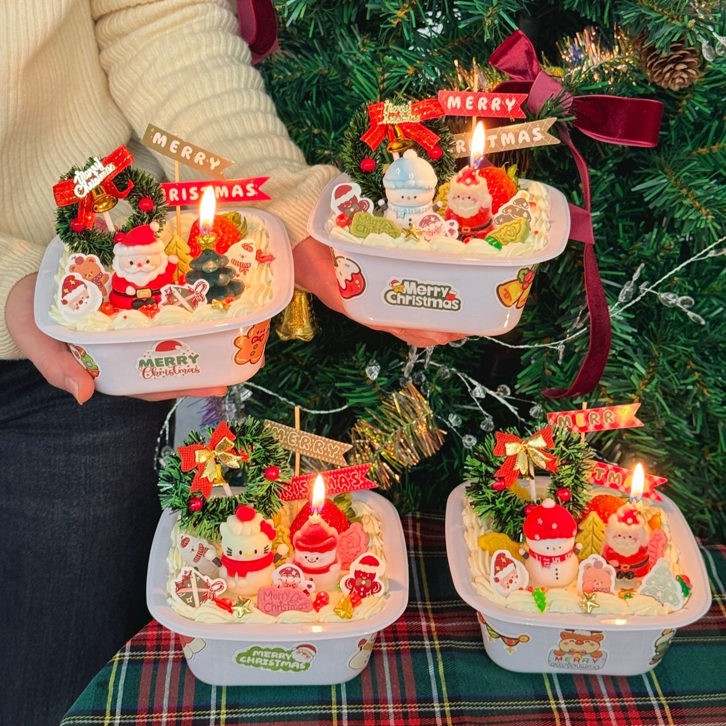 圣诞节4寸透明蛋糕盒便当盒蛋糕装饰插件圣诞老人雪人甜品包装盒,节庆用品/礼品,节日装扮用品,淘宝优惠券,粉丝福利购,淘宝优惠卷