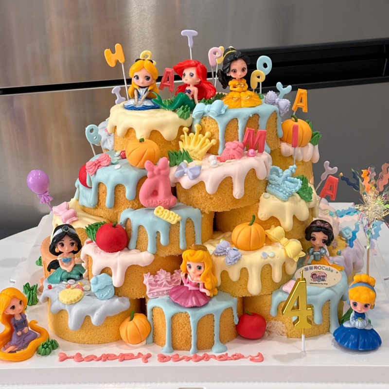 卡通可爱Q版公主蛋糕装饰