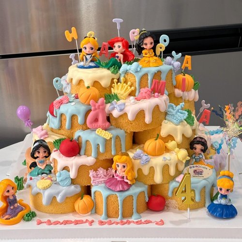 卡通可爱Q版公主蛋糕装饰