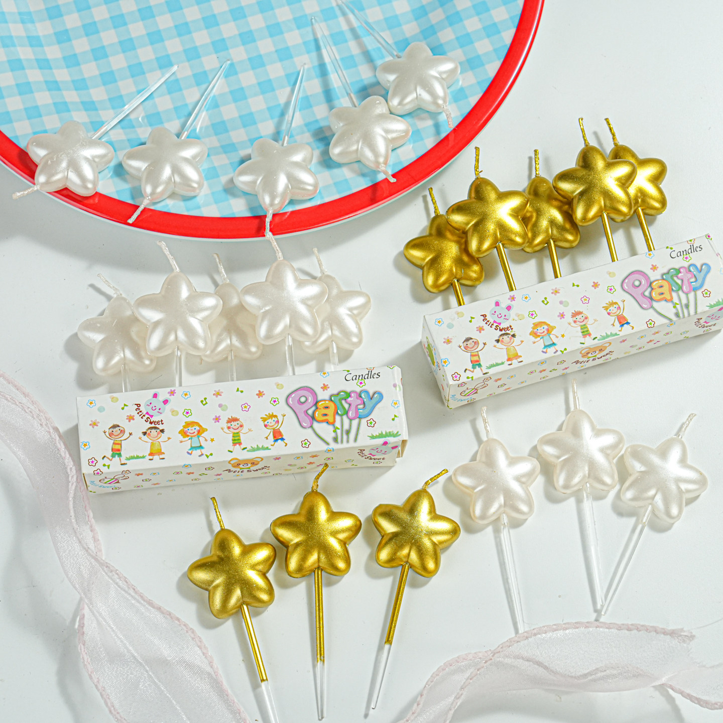 网红五角星蜡烛蛋糕装饰插件白色金色胖星星生日派对蜡烛烘焙装扮,节庆用品/礼品,节日装扮用品,淘宝优惠券,粉丝福利购,淘宝优惠卷