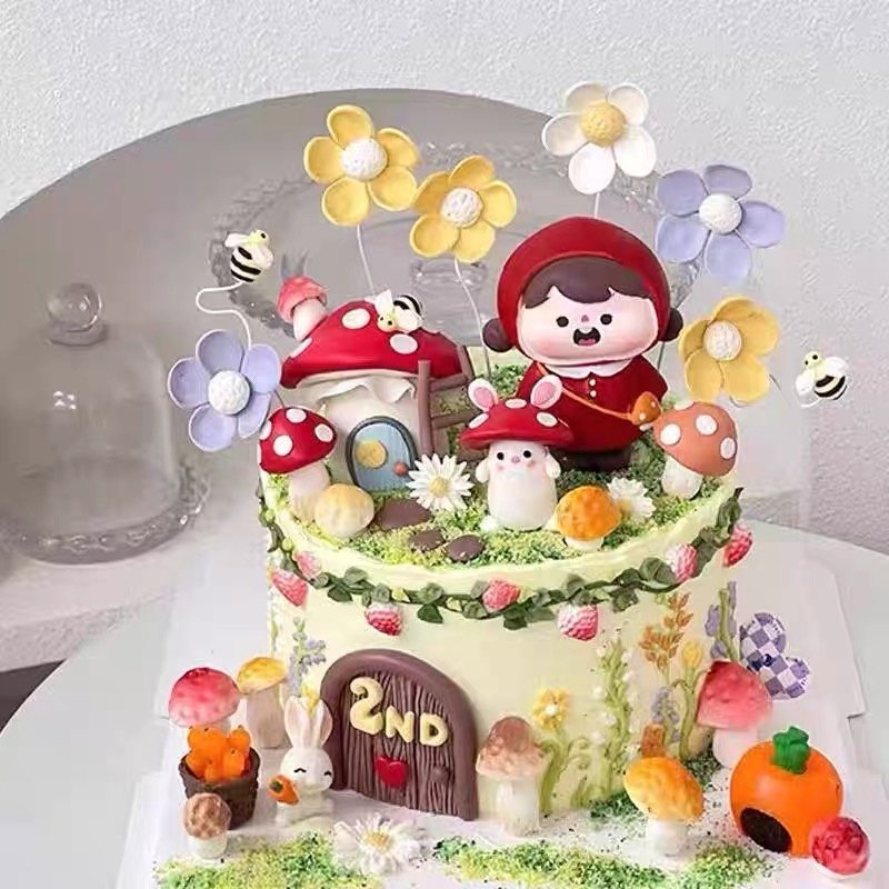 森系蘑菇小镇小红帽女孩生日蛋糕装饰小兔子摆件甜品台装扮配件,节庆用品/礼品,节日装扮用品,淘宝优惠券,粉丝福利购,淘宝优惠卷