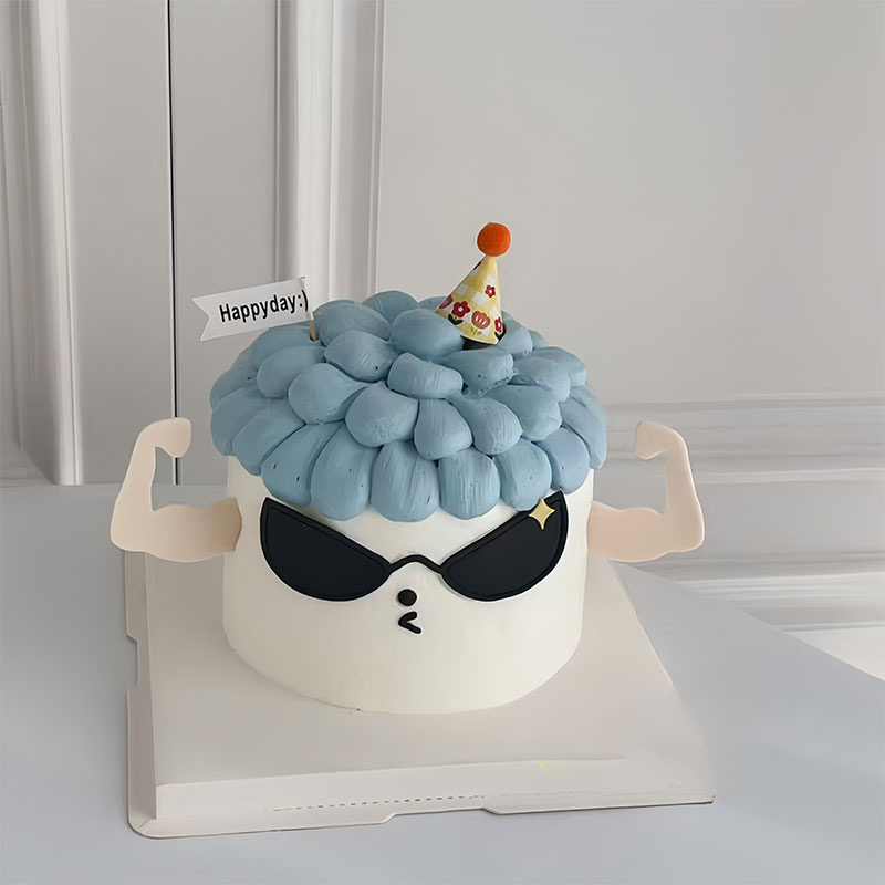 网红墨镜酷狗diy蛋糕模具肌肉眼镜翻糖切模烘焙甜品小狗模具装扮