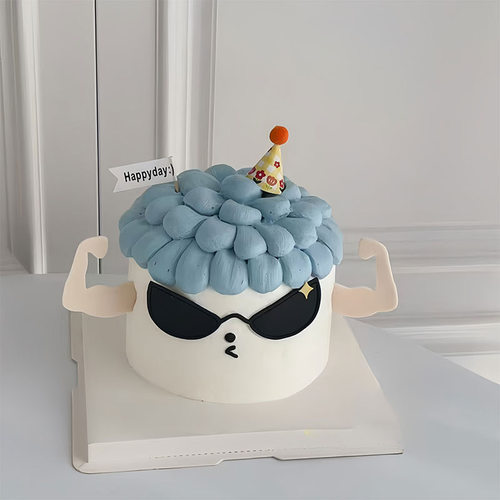 网红墨镜酷狗diy蛋糕模具肌肉眼镜翻糖切模烘焙甜品小狗模具装扮