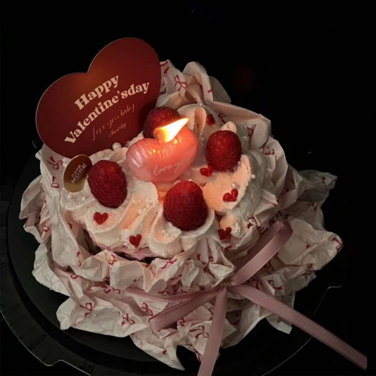 网红ins风214情人节雪梨纸花束蛋糕装饰爱心蜡烛印花束丝带蝴蝶结,节庆用品/礼品,节日装扮用品,淘宝优惠券,粉丝福利购,淘宝优惠卷