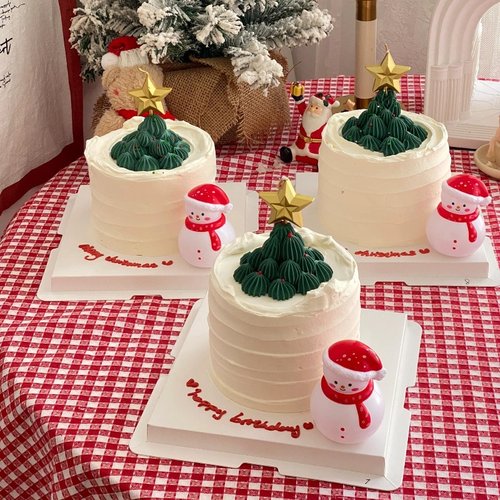 2026圣诞节雪人灯蛋糕装饰圣诞雪人灯钻石星星蜡烛派对烘焙装扮