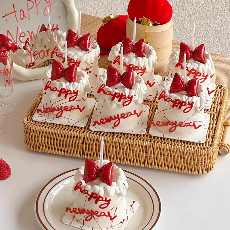 2026跨年新年蛋糕装饰新春元旦烘焙装扮红色蝴蝶结铅笔蜡烛配件,节庆用品/礼品,节日装扮用品,淘宝优惠券,粉丝福利购,淘宝优惠卷
