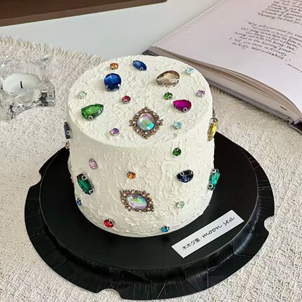 简约ins蛋糕装饰彩色宝石摆件水晶钻石女神网红生日派对甜品装扮