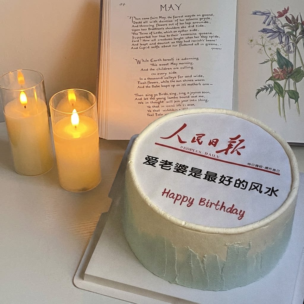 七夕情人节蛋糕装饰人民日报爱老婆是好的风水生日亚克力插牌插件
