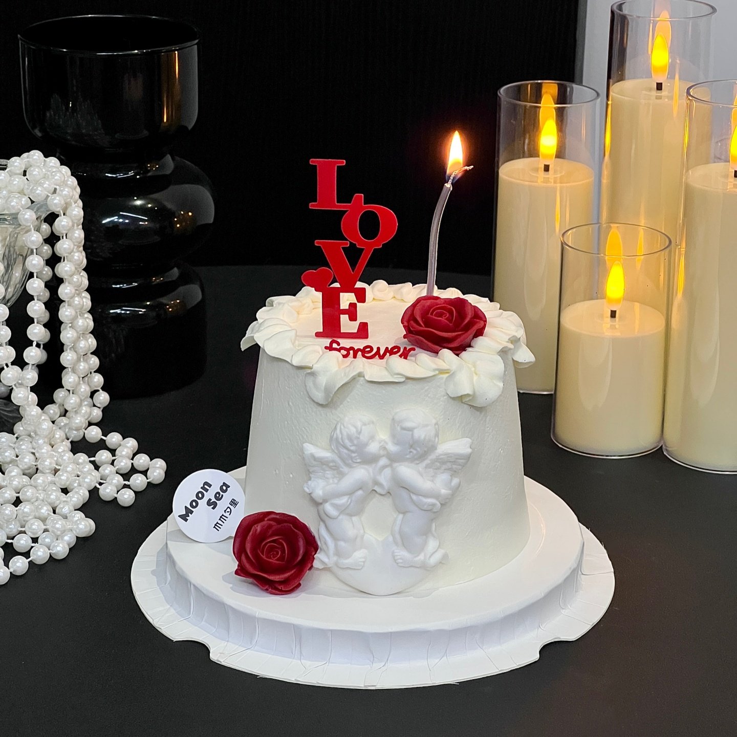 2.14情人节复古欧式天使蛋糕装饰玫瑰花love亚克力情侣纪念日装扮,节庆用品/礼品,节日装扮用品,淘宝优惠券,粉丝福利购,淘宝优惠卷