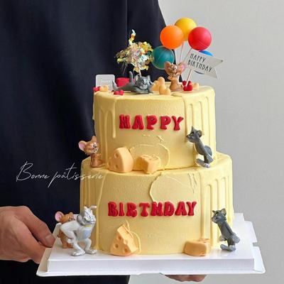 猫和老鼠蛋糕装饰摆件卡通公仔